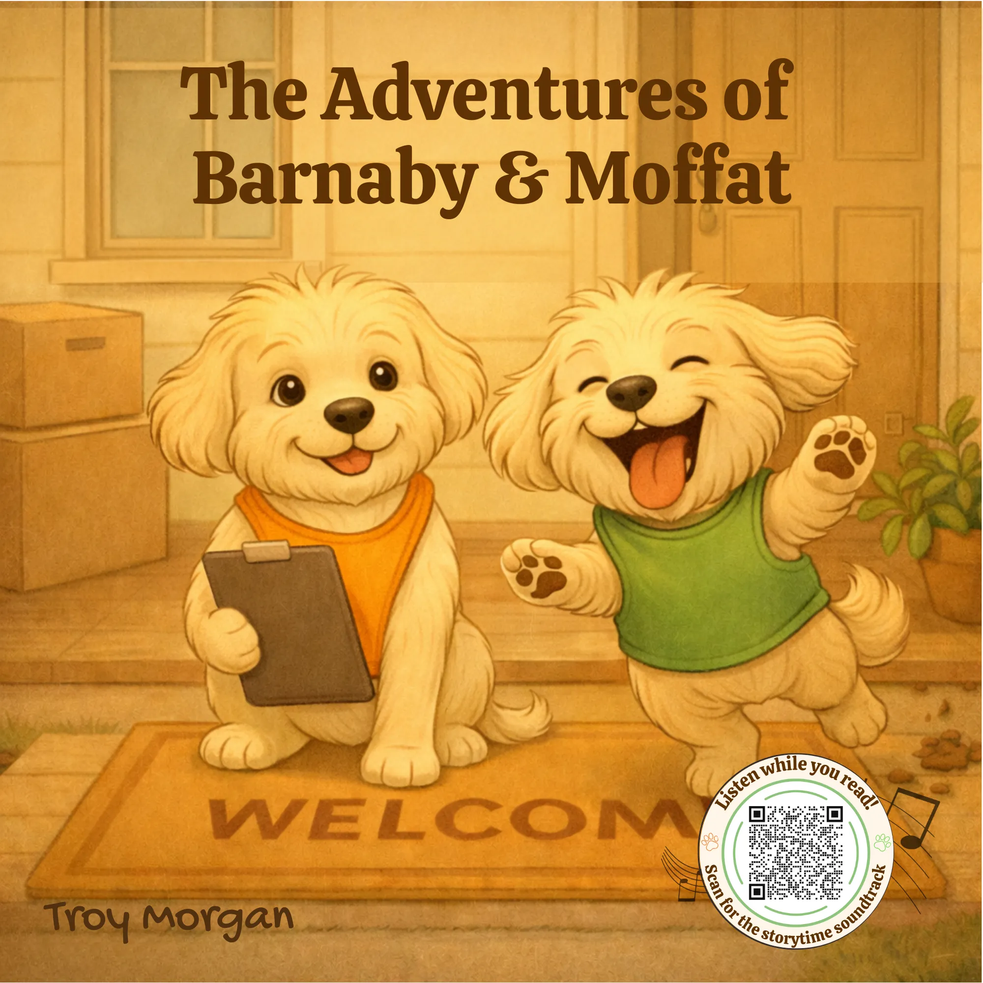 The Adventures of Barnaby and Moffat storytime tile with soundtrack QR code