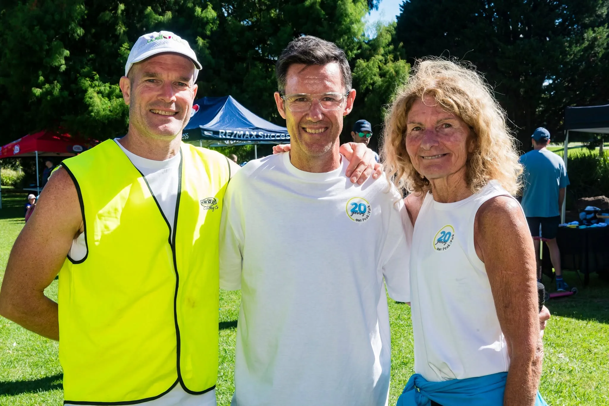 Troy Morgan with members of the Peak2Park community